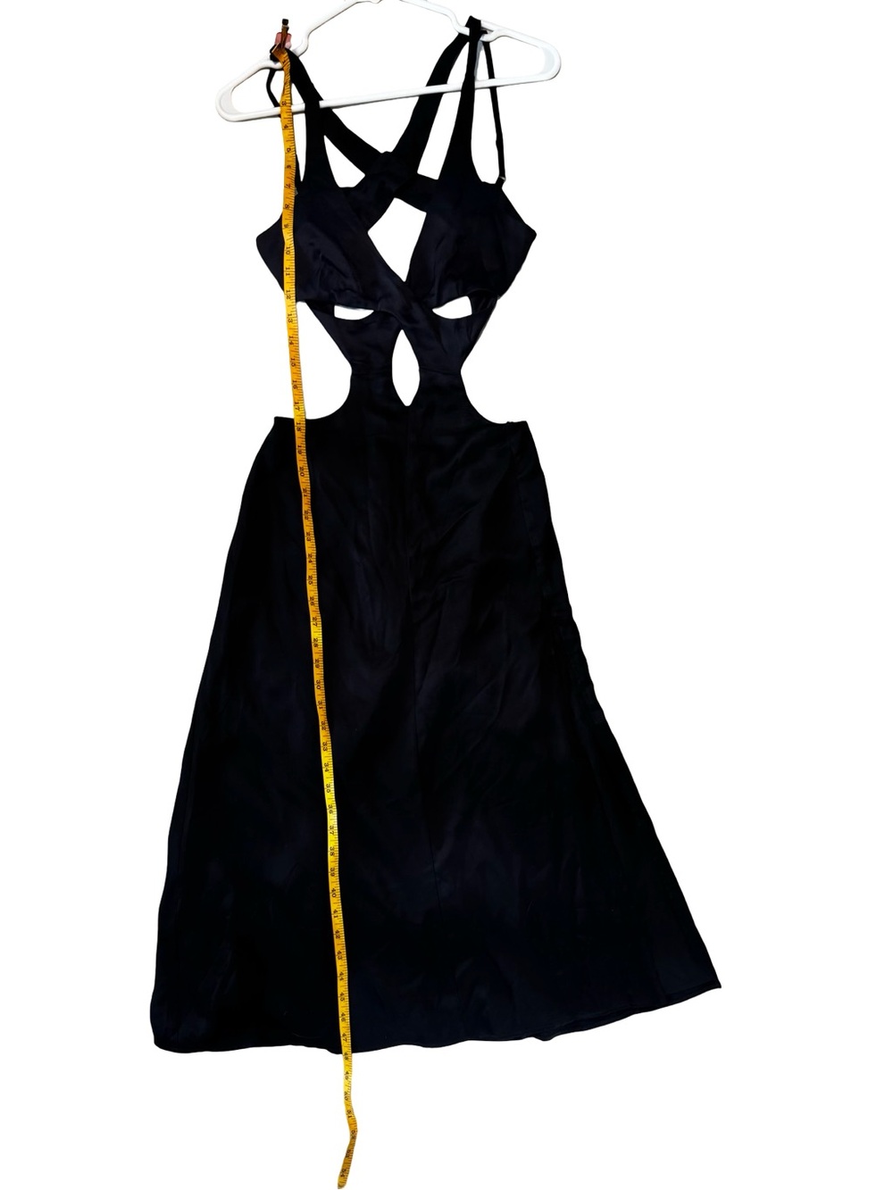 For Love and Lemons Black Cutout Midi Dress with Side Slit - Picture 5 of 7